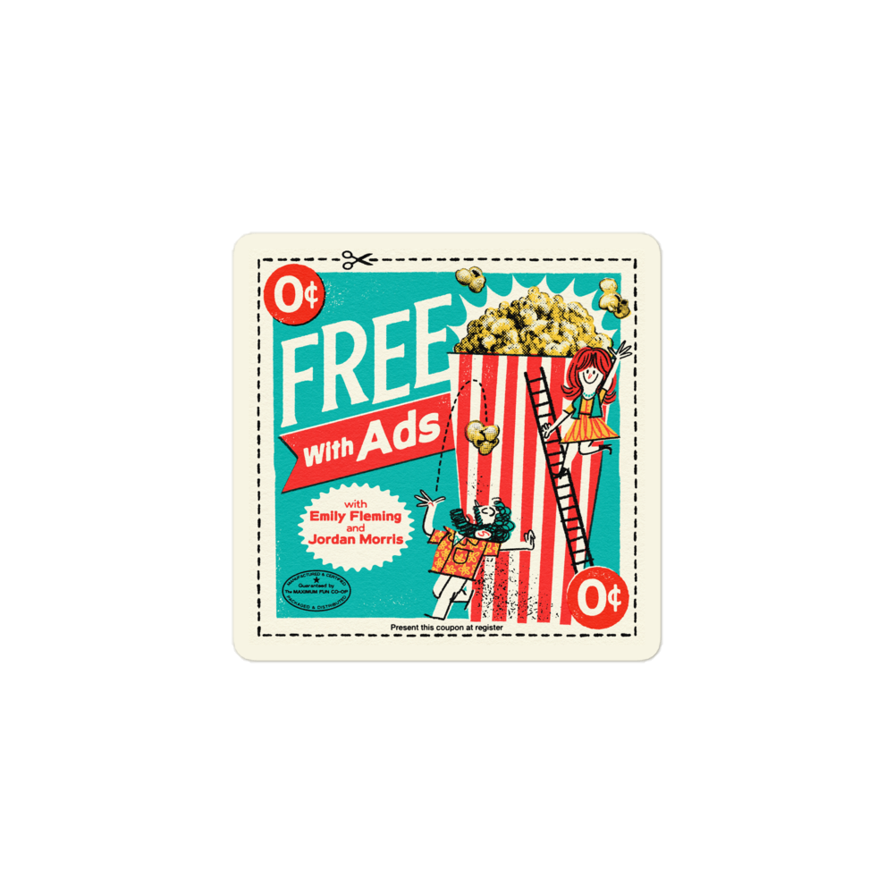 Free With Ads logo sticker