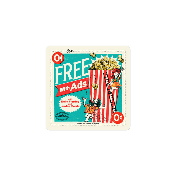 Free With Ads logo sticker – MaxFunStore