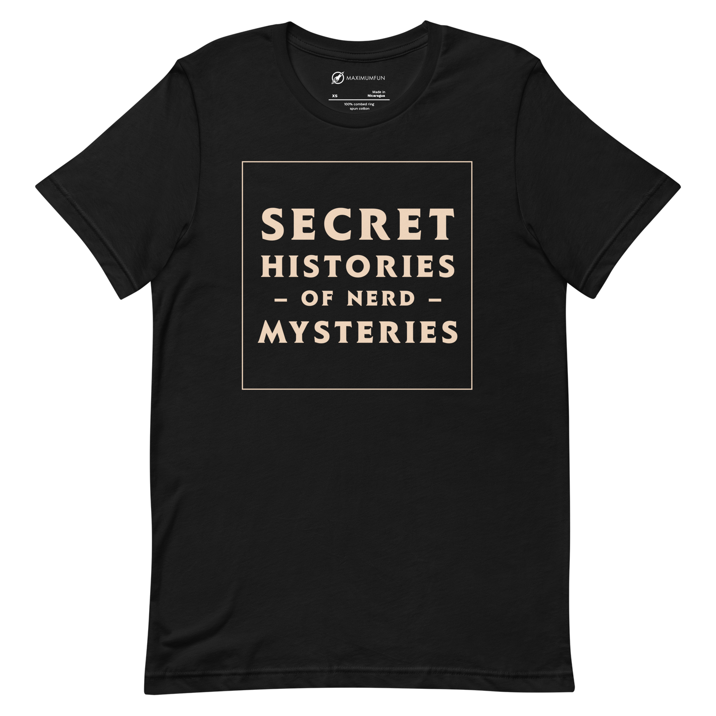 Secret Histories of Nerd Mysteries logo t-shirt