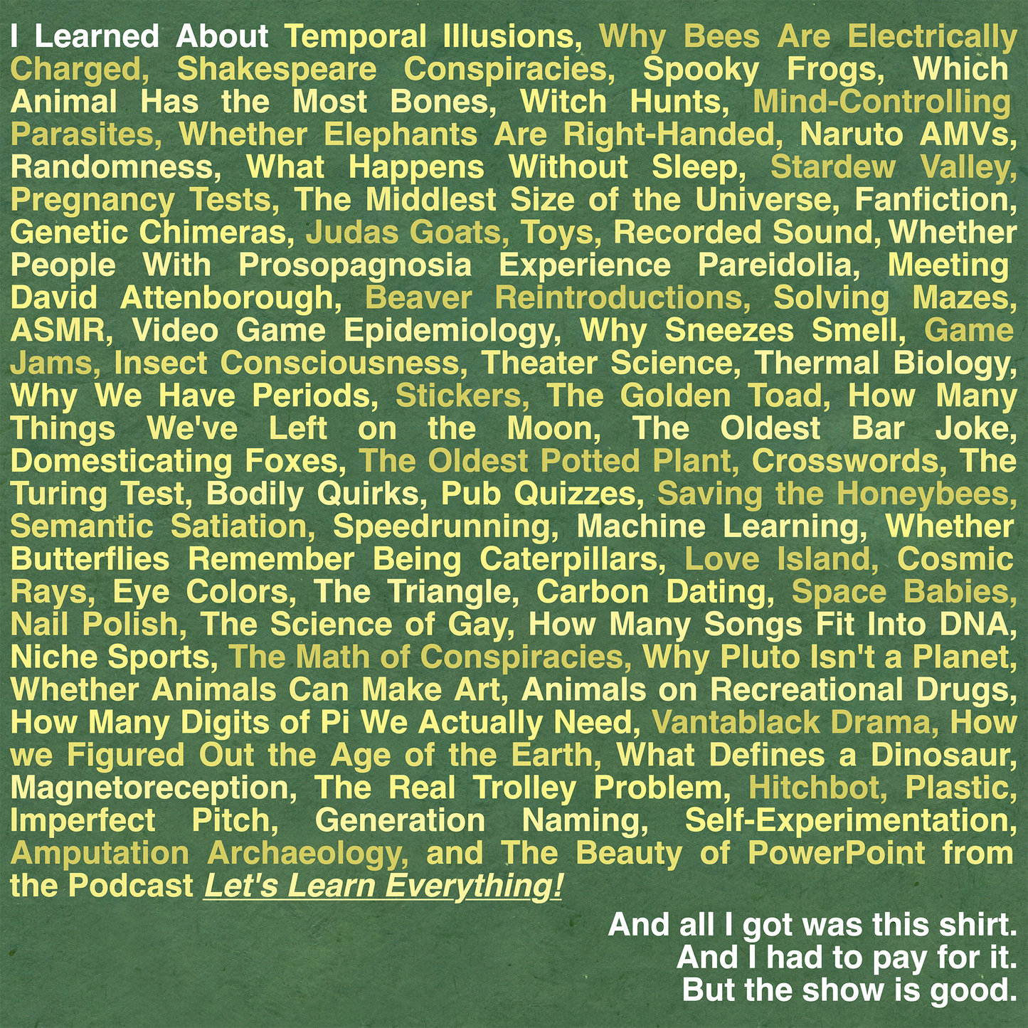 All Topics Year One T-shirt